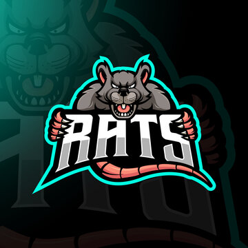 Rat mascot logo design vector with modern illustration concept style for badge, emblem and t shirt printing. Angry rats illustration for team, gaming and sports