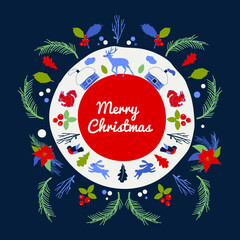 christmas card with christmas balls