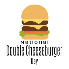 National Double Cheeseburger Day, popular burger for postcard or menu design