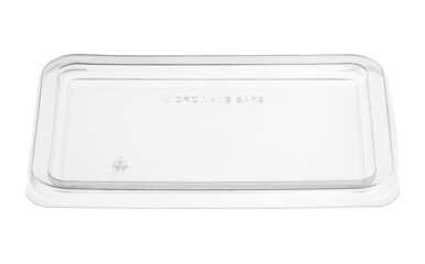 Plastic box cover lid disposable (with clipping path) isolated on white background