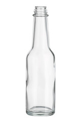 Glass bottle sauce packaging (with clipping path) isolated on white background