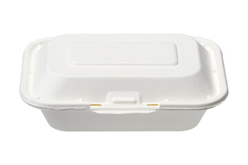 Paper plant fiber food box disposable (with clipping path) isolated on white background