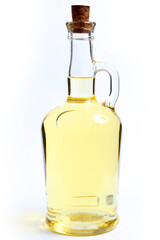 Sunflower oil in glass bottle