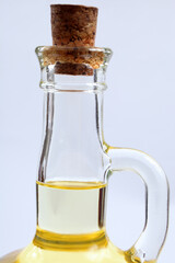 Sunflower oil in glass bottle