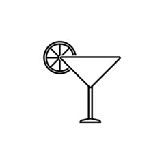 cocktail glass icon, cocktail vector, glass illustration