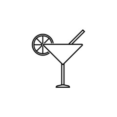 cocktail glass icon, cocktail vector, glass illustration