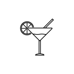 cocktail glass icon, cocktail vector, glass illustration