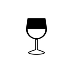 wine glass icon, wine vector, glass illustration