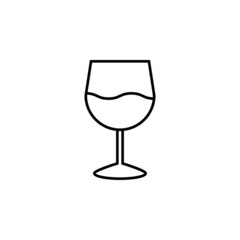 wine glass icon, wine vector, glass illustration