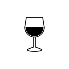 wine glass icon, wine vector, glass illustration
