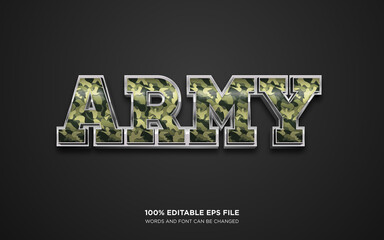 Army 3D editable text style effect