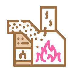 burning waste color icon vector. burning waste sign. isolated symbol illustration