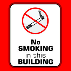 No Smoking in this building, sign vector