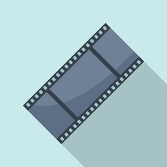 Camera film icon flat vector. Strip reel