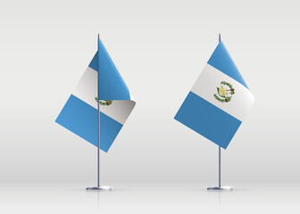 Guatemala flag state symbol isolated on background national banner. Greeting card National Independence Day of the Republic of Guatemala. Illustration banner with realistic state flag.