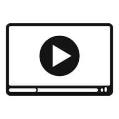 Video player icon simple vector. Ui screen play