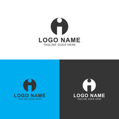 Branding circle shape minimal I lettering logo design