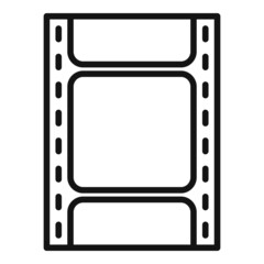 Negative film icon outline vector. Strip frame