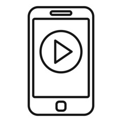 Phone video edit icon outline vector. Mobile smartphone