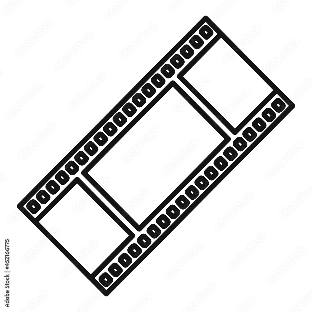 Wall mural Camera film icon outline vector. Strip reel