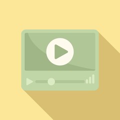 Modern playlist icon flat vector. Radio play