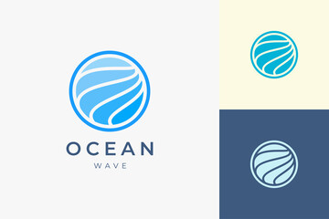 Pool or water logo template in abstract shape