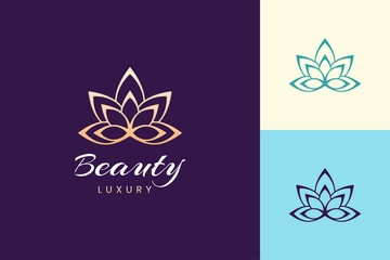 Cosmetic and skin care logo template in luxury flower shape