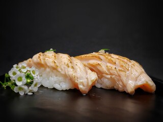 Niguiri Salmão flambado 