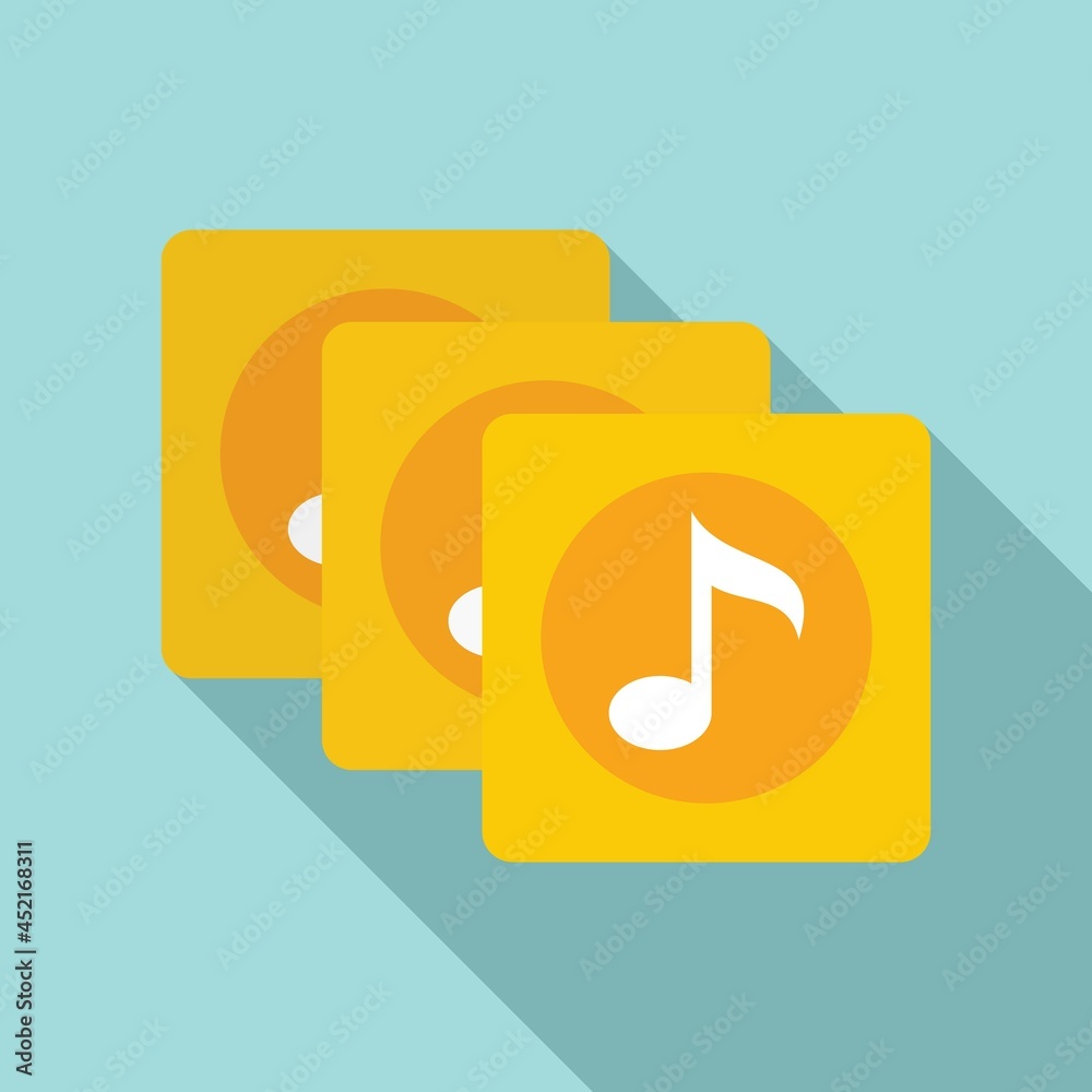 Canvas Prints Playlist song album icon flat vector. Music list