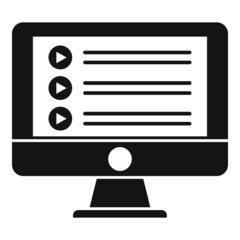 Pc playlist icon simple vector. Audio radio