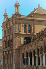 Old buildings at Plaza de España | Seville, Spain - obrazy, fototapety, plakaty