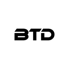 BTD letter logo design with white background in illustrator, vector logo modern alphabet font overlap style. calligraphy designs for logo, Poster, Invitation, etc.