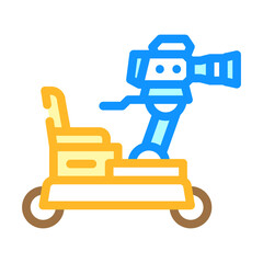operator cart with video camera color icon vector. operator cart with video camera sign. isolated symbol illustration
