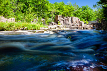 Eau Claire River running through the Dells of the Eau Claire Park in Aniwa, Wisconsin
