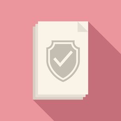 Reliability documents icon flat vector. Business document