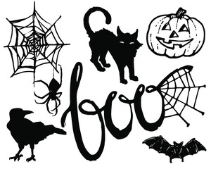 Spooky Hand Drawn Vector Graphic Set