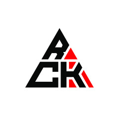 RCK triangle letter logo design with triangle shape. RCK triangle logo design monogram. RCK triangle vector logo template with red color. RCK triangular logo Simple, Elegant, and Luxurious Logo. RCK 