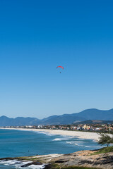 Sunny Day at Saquarema Beach in Rio de Janeiro, Brazil. Famous for waves and surfing.
