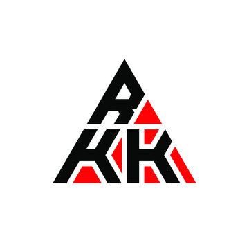 RKK triangle letter logo design with triangle shape. RKK triangle logo design monogram. RKK triangle vector logo template with red color. RKK triangular logo Simple, Elegant, and Luxurious Logo. RKK 
