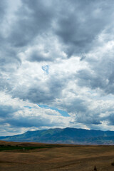 Nature of the Kazakhstan Republic, steppes and hills, mountains and sky