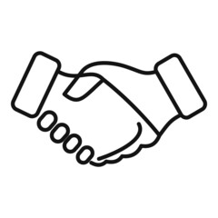 Reliability handshake icon outline vector. Trust integrity