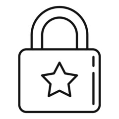 Trust padlock icon outline vector. Computer secure