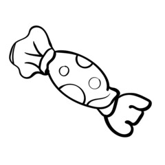 Candy in a Wrapper Vector Doodle Illustration