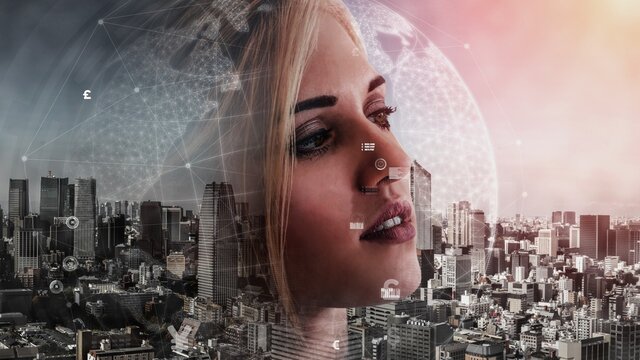 Conceptual business dashboard for financial data analysis . 3D render computer graphic .