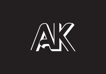 AK logo. AK creative latter logo icon design