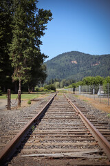 Fototapeta premium railway tracks in the mountains