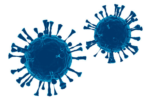 Malekules of virus on white background. Visualization of bacteria. Coronavirus concept. Sitmwalls covid 19. Molecules covid 19 close-up. Visualization of viral molecules, 3D image, isolate