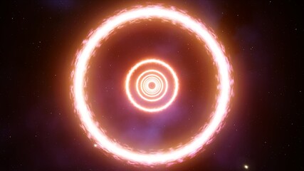 Glowing Fire Circle Light in Space