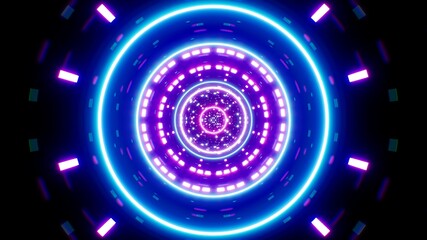 Neon Circle Lamp with Multi Color Light Particles