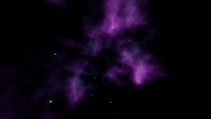 Purple Nebula in the Galaxy Space